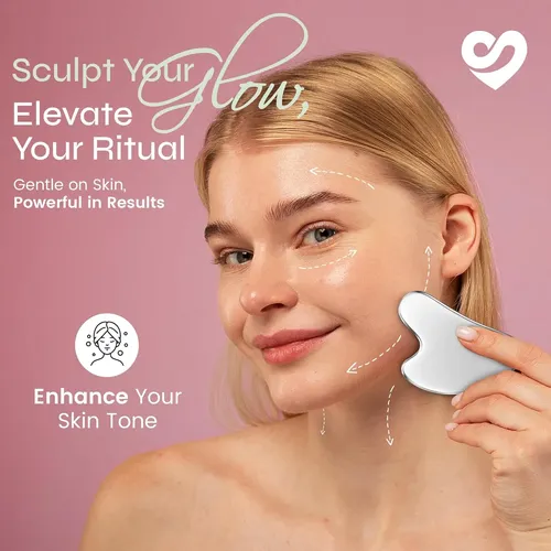 Herramienta Gua Sha Metal 3mm Facial Lifting Y Sculpting