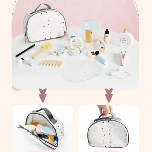Kit De Maquillaje De Madera Para Regalos Con Bolsa De Cosmét