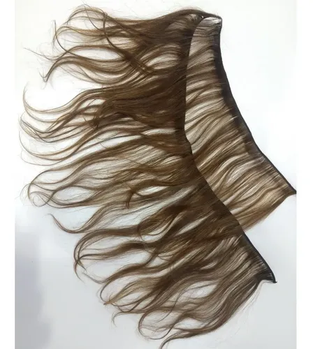 Cortina De Cabello Natural 1metro De 35cm De Largo Castaño