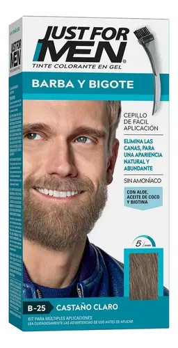 Tinte Para Caballero Just For Men Barba Y Bigote Castaño Claro 28g