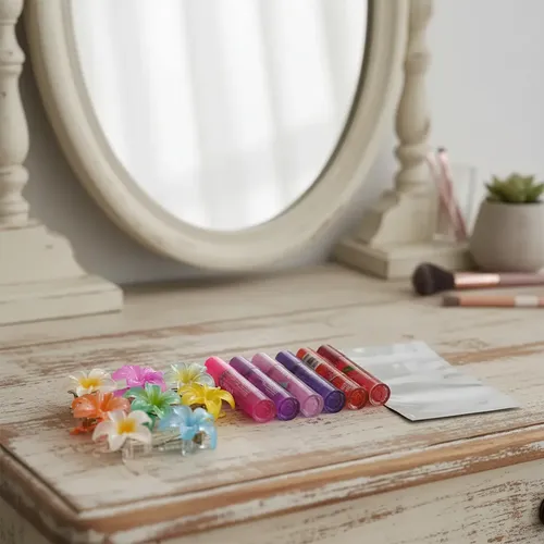 Pack De Lip Gloss Con Mini Broches X8 Con Bolsita