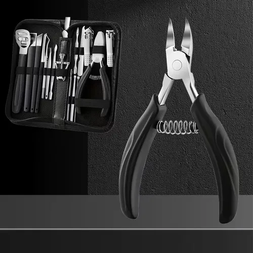 Kit Manicura 16 Piezas Con Estuche Negro