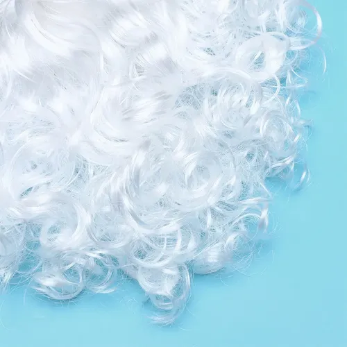 Peluca Larga Y Rizada De Santa Claus Blanca Para Navidad