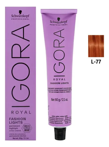 Tintura Schwarzkopf Professional Igora royal Specialities fashion lights tono l-77 mechas cobrizo intenso para cabello