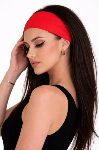 Vincha Ancha Viral Basica Lisa Mujer Ajuste Pelo Colores Rojo 7.5 Cm