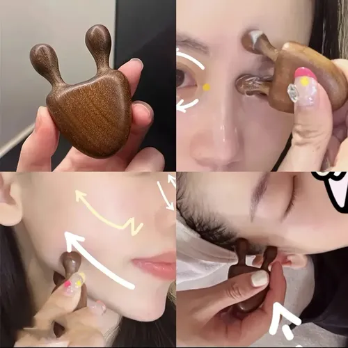 Masajeador Gua Sha De Madera Para Nariz Y Ojos, Sándalo Sandalwood