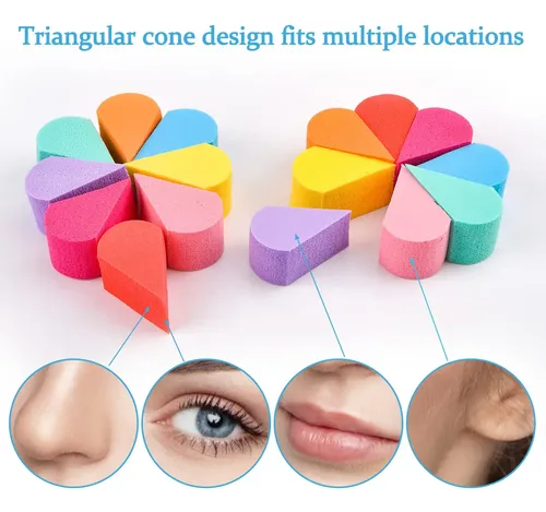 Esponjas De Maquillaje Wandic, 16 Unidades, 8 Colores, Batid