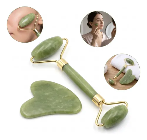 Masajeador Facial Piedra Gua Sha Set Kit