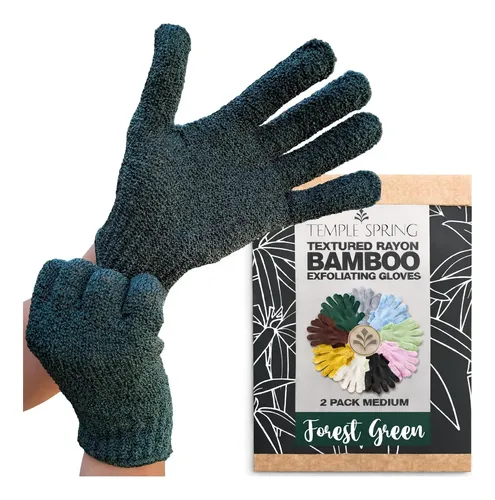 Guante Exfoliante De Bambú Temple Spring Forest Green (1