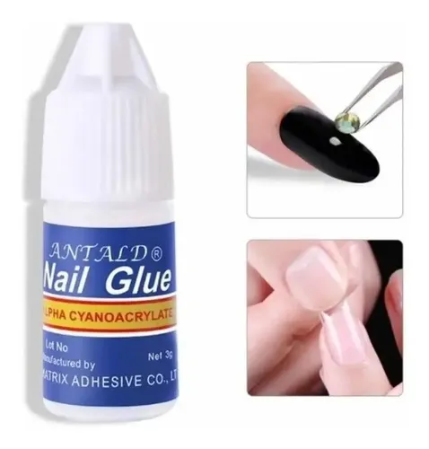 X2 Pegamentos Para Uñas Postizas Tips Strass Gotero Deco