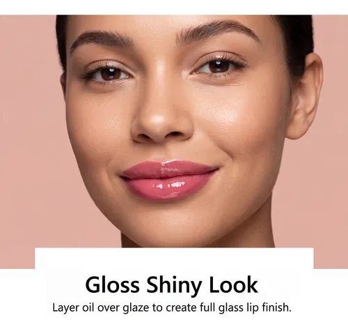 Cóctel Labial Brillante Amz, Combinado En Dos Funciones Rojo