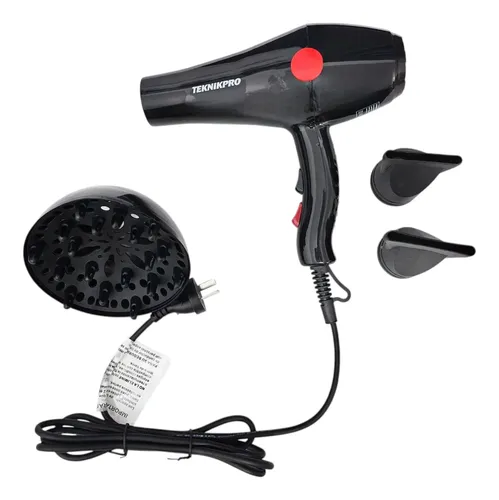 Secador De Pelo Profesional Altro 2800 Teknikpro Color Negro