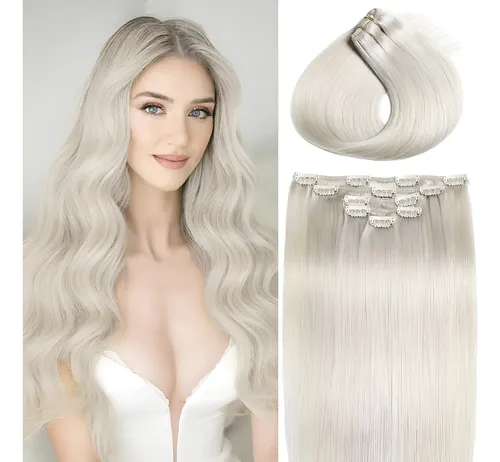 Extensiones De Cabello Natural Rubio Platino 56 Cm, 80g