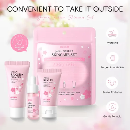 Set Facial Laikou Japan Sakura 3 Piezas Normal Día/noche