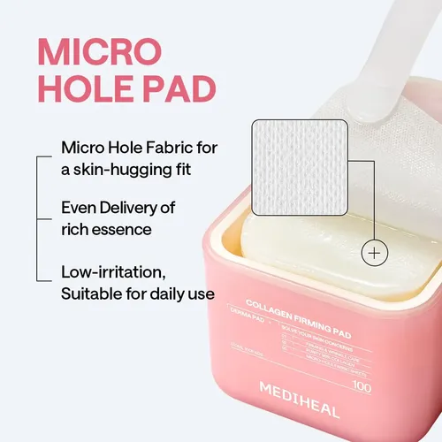 Pads Tónico Mediheal Con Colágeno Reafirmante, 100 Unidades
