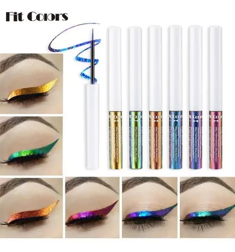 Delineador Líquido Brillante Que Cambia De Color, 6 Unidades