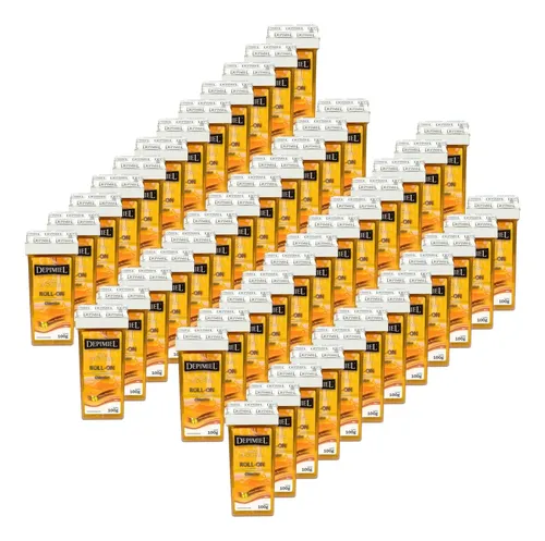 Kit de 48 Ceras Roll-on Recarga Depilatoria Clásica Miel Depimiel