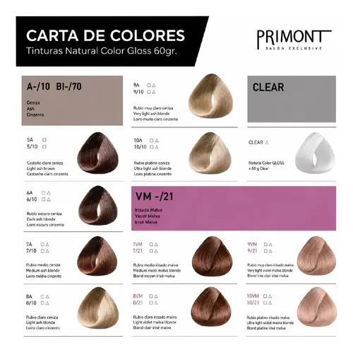 Kit X8 Tinturas Sin Amoniaco Gloss + Revelador Primont A Eleccion