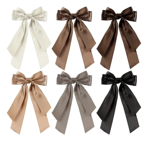 6 Lazos Doble Capa Para Cabello Niña