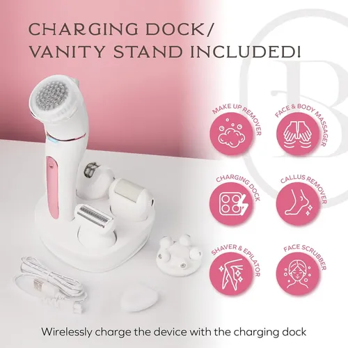 Depiladora Eléctrica Recargable 5 En 1 Ipx6 Para Mujer, De R