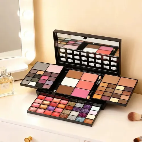 Paleta De Maquillaje Todo En Uno, Sombras, Rubor, F