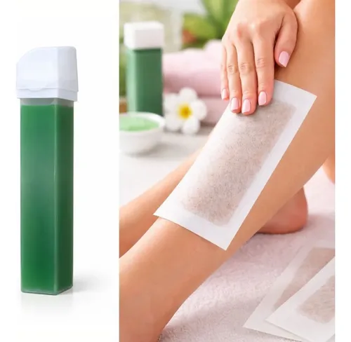 Cera Depiladora Rodillo Aloe Vera 100gr + Bandas Mely X100