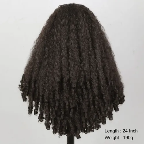 Peluca Afro Trenzada, Rizada, Sintética Con Textura De Pelo