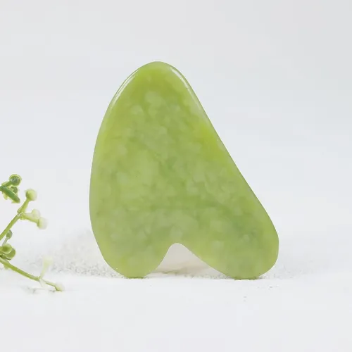 Tabla De Gua Sha Verde De Roca Natural Tallada A Mano Para M
