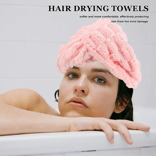 Gorro Rosa Absorbente Para Secar Pelo Suave Y Rápido