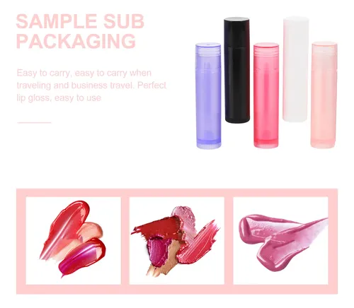 50 Tubos Vacíos Redondos Reutilizables Para Bálsamo Labial