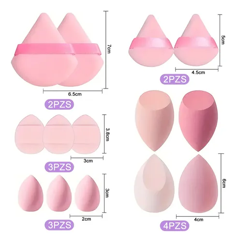 Kit 14 Esponjas De Maquillaje Rosa Medianas