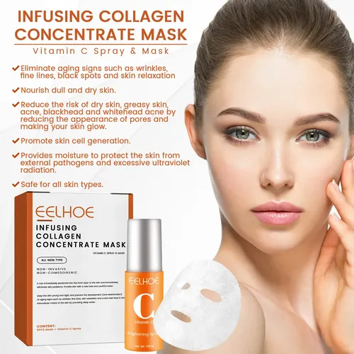 Bruma Facial De Colágeno Eelhoe, Hidratante Y Calmante