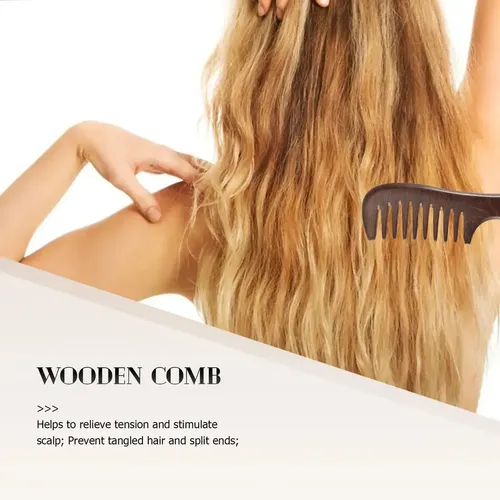Dk Peine De Dientes Anchos De Sándalo Para Cabello Rizado Y