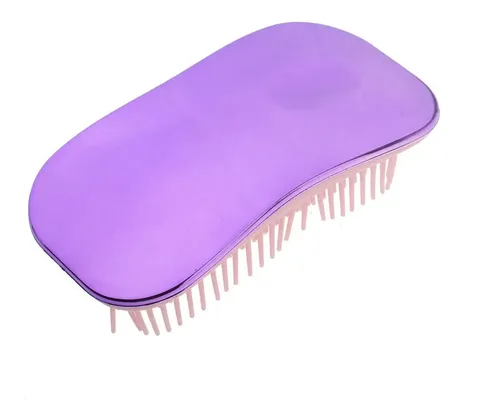 Peine De Viaje Antiestático Del Viaje Del Masaje Del Cuero Morado