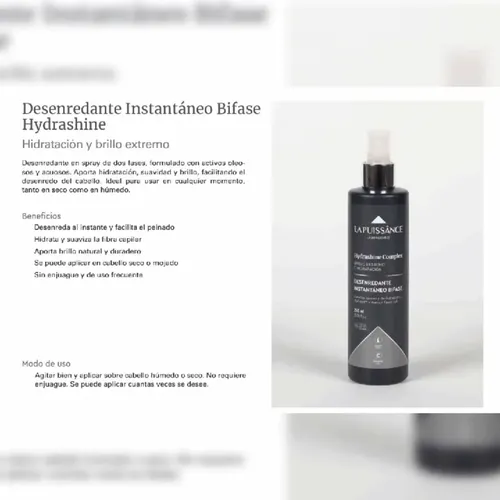 La Puissance Hydrashine Complex Desenredante Instantáneo