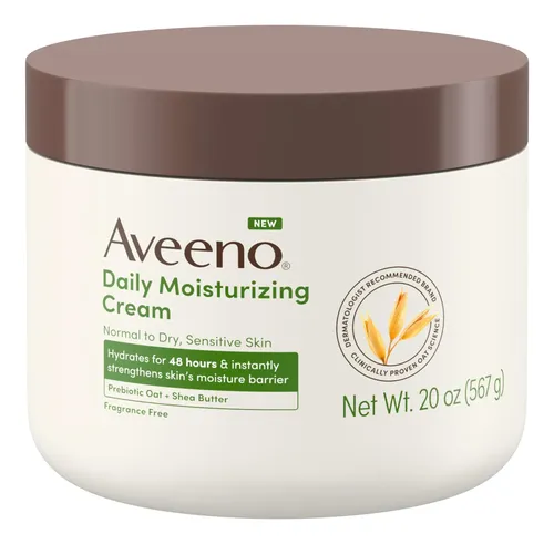 Crema Hidratante Diaria Aveeno, 20 Onzas, Para Cuerpo Y Rostro