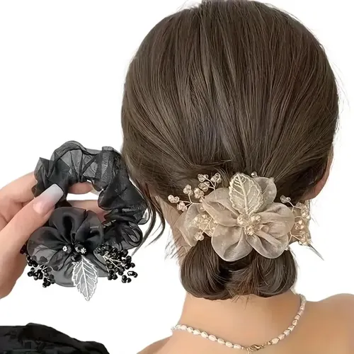 Cinta Pelo Estrellas Elegante Champán 2 Pzas Tejido Suave