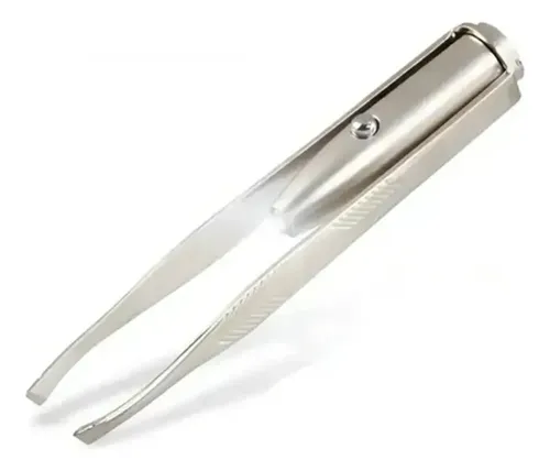 Pinza Para Cejas Acero Inoxidable Con Luz Led