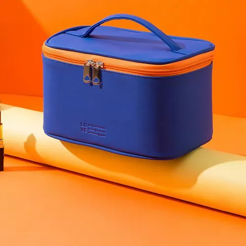Neceser De Maquillaje Resistente Al Agua, Neceser Azul Ha