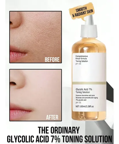 P/j Tónico Facial Ácido Glicólico 7% Exfoliante 100ml Todo