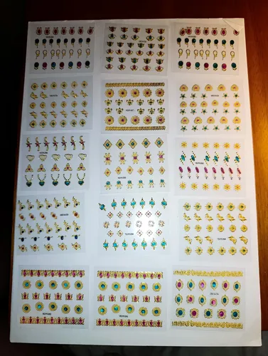 90 Stickers Para Uñas Dorados Y Plateados