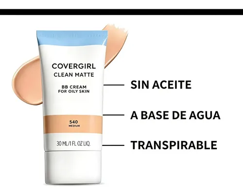 Base de maquillaje en crema CoverGirl BB cream Clean Matte CoverGirl tono 540 medio – 30mL