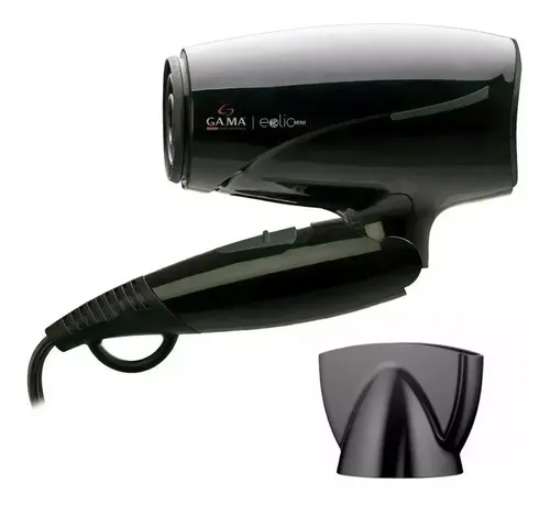 Secador De Pelo Gama Eolic Mini 1600w Compacto De Viaje Negro