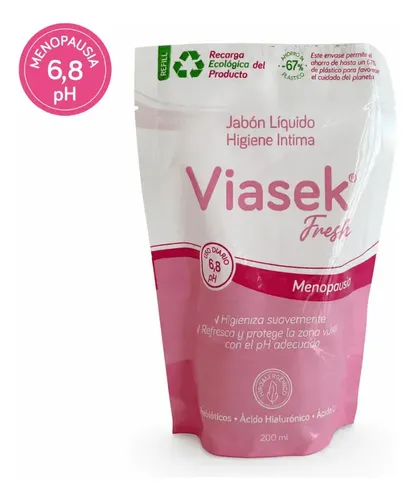 Viasek Fresh Jabón Líquido pH 6,8 Menopausia Refill x200ml