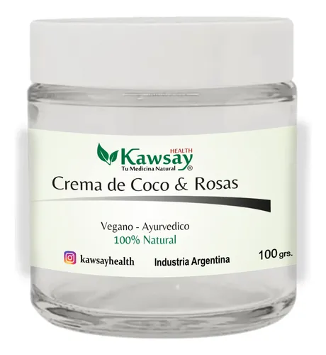 Crema Para Manos Y Pies Coco Y Rosas. Natural, Vegan Ayurved