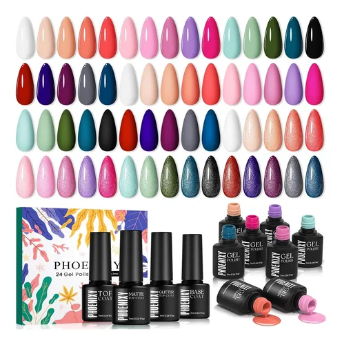 Conjunto De Esmalte En Gel Phoenixy 24 Piezas (20 Colores)