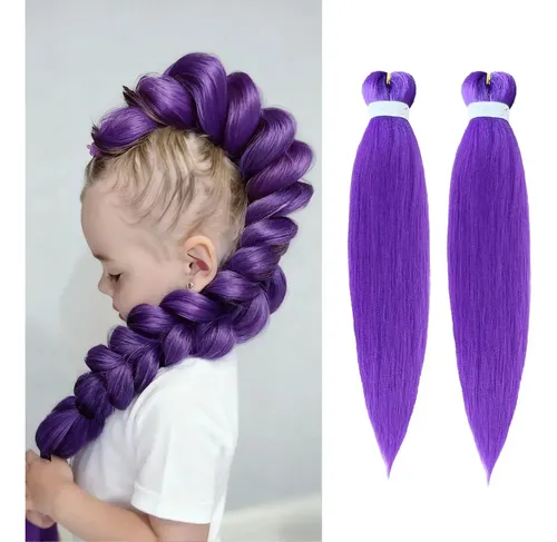 2 Piezas Trenzas Moradas For Extensiones De Cabello,