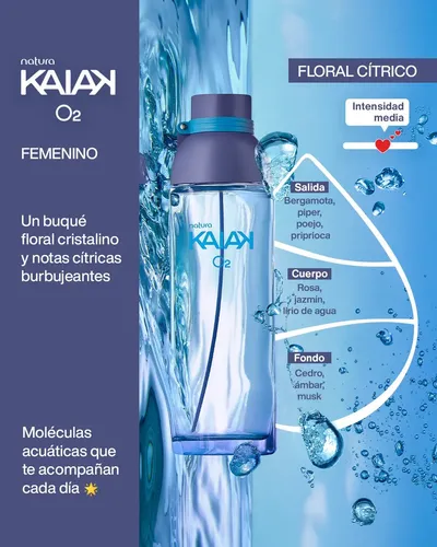 Perfume Natura Kaiak O2 para mujer flora citrico 100 ml