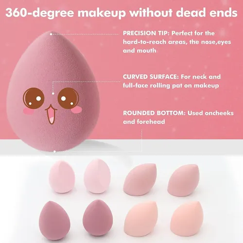 Esponjas De Maquillaje 8 Piezas Qd O-shen