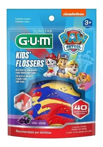 Flosser dental GUM con aplicador Kids Flossers sabor uva 1.6 cm 40 u